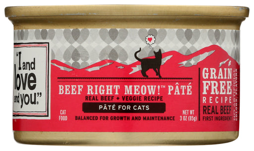 I&LOVE&YOU: Cat Food Beef Right Meow in Can, 3 oz