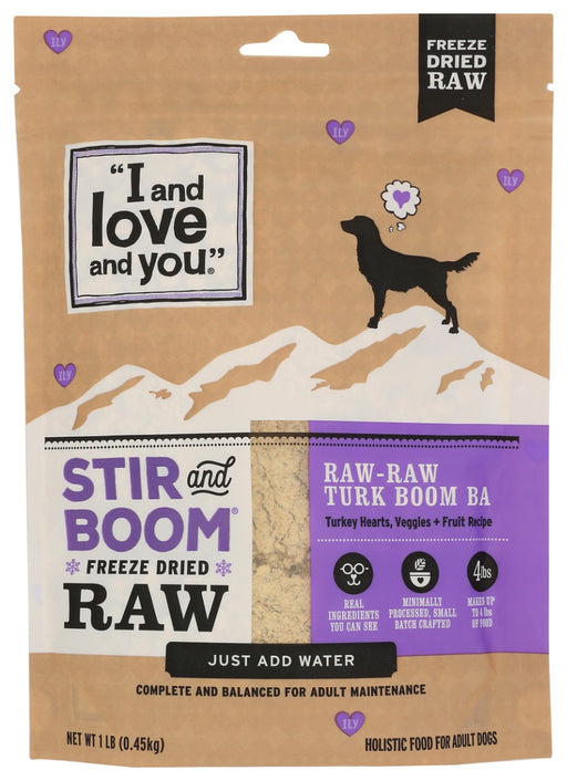 I&LOVE&YOU: Stir and Broom Freeze Dried Raw-Raw Turkey Dog Food, 1 lb