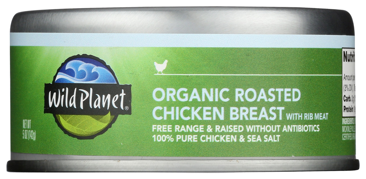 Our new Organic Roasted Chicken is pure skinless, boneless chicken breast meat, roasted right in the can with only a touch of sea salt. Never injected with water, modifying starches or other fillers, this moist, meaty and very flavorful chicken is delicious straight from the can, or perfect for chicken salad, burritos, or as an addition to soups. Quick, easy and versatile, this is the chicken you'll reach for over and over again for a meal or a snack.