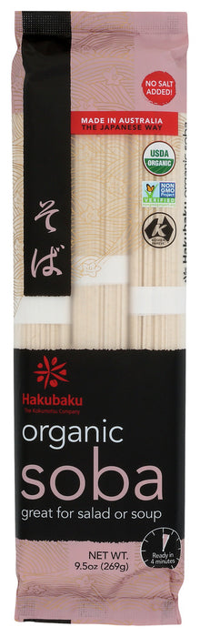 HAKUBAKU: Organic Soba Authentic Japanese Buckwheat Noodles, 9.5 oz - No Brand For Less 