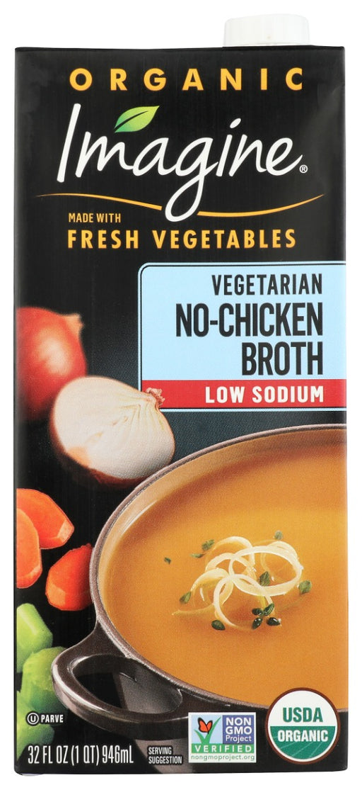 We lightly simmer fresh organic vegetables, savory herbs and seasonings to create our mouth-watering Organic Low Sodium Vegetarian No-Chicken Broth. Make this broth your "secret&rdquo; ingredient in your next batch of potato salad and see the smiles it generates. Delicious every time!