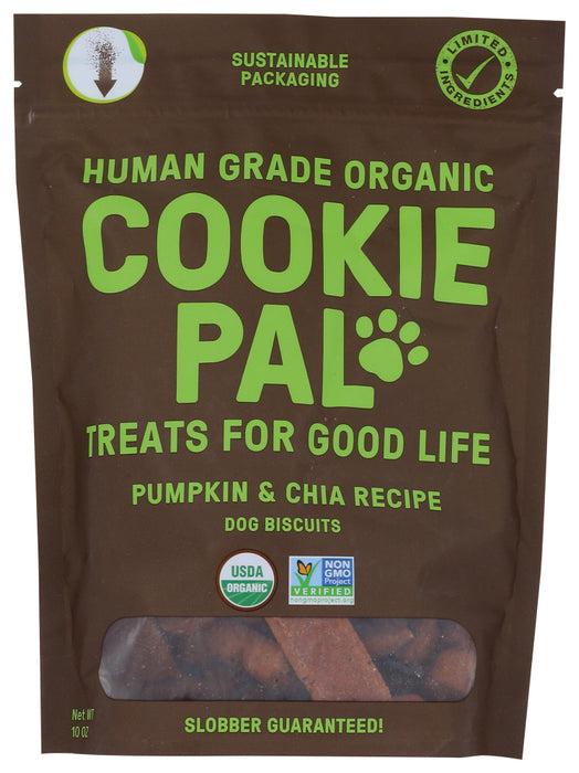 COOKIE PAL: Organic Pumpkin & Chia Recipe Dog Biscuits, 10 oz - No Brand For Less 