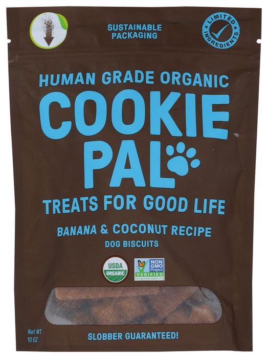 COOKIE PAL: Organic Banana & Coconut Recipe Dog Biscuits, 10 oz - No Brand For Less 