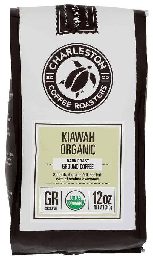 CHARLESTON COFFEE ROASTERS: Kiawah Organic Dark Roast Ground Coffee, 12 oz