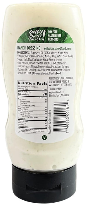 ONLY PLANT BASED: Ranch Dressing, 11 oz