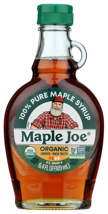 MAPLE JOE: Pure Organic Maple Syrup Amber, 6.4 fo