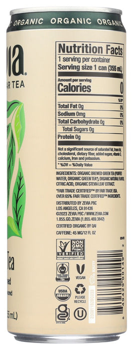 ZEVIA: Organic Green Tea, 12 fo