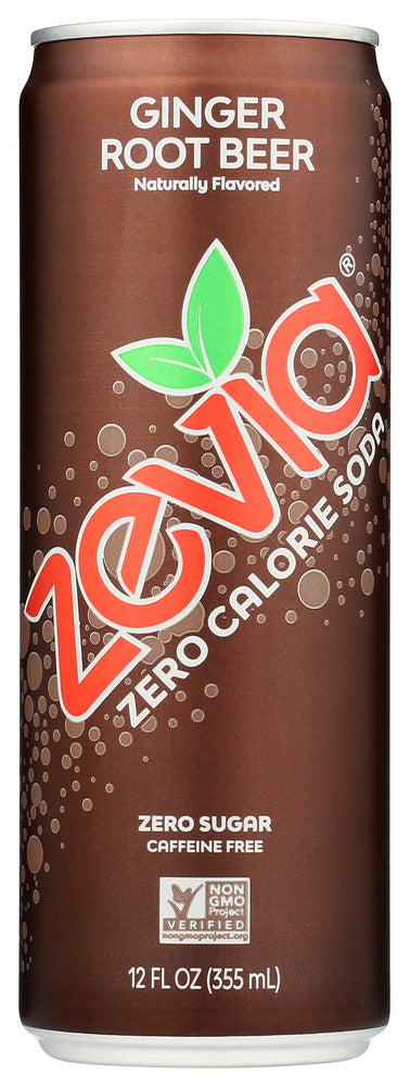 ZEVIA: Ginger Root Beer Soda, 12 fo