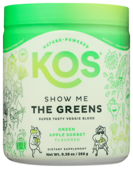 KOS: Show Me The Greens Green Apple Sorbet Flavored, 10 oz