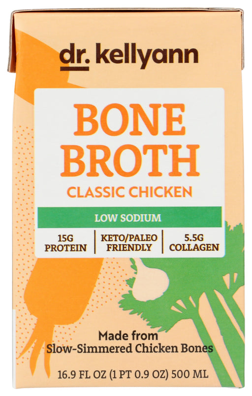 DR. KELLYANN: Broth Bone Chicken Low Sodium, 16.9 fo - No Brand For Less 