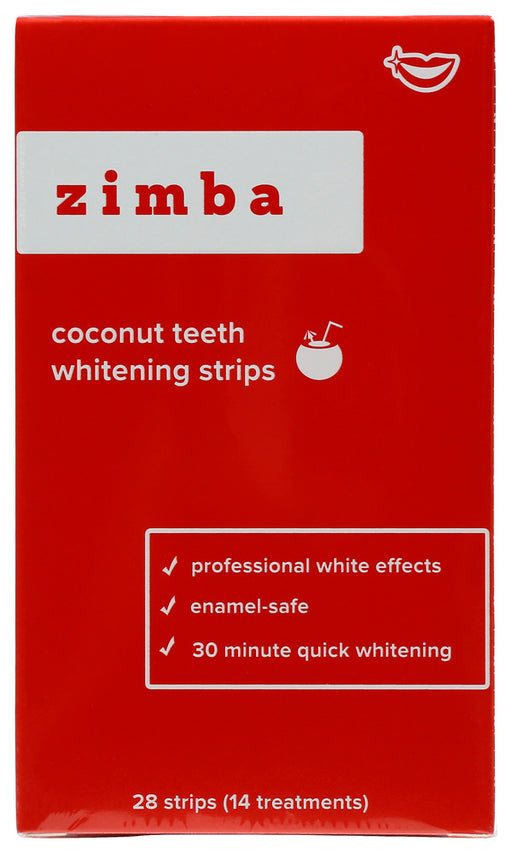 ZIMBA: Teeth Whtn Strips Coconut, 28 PC