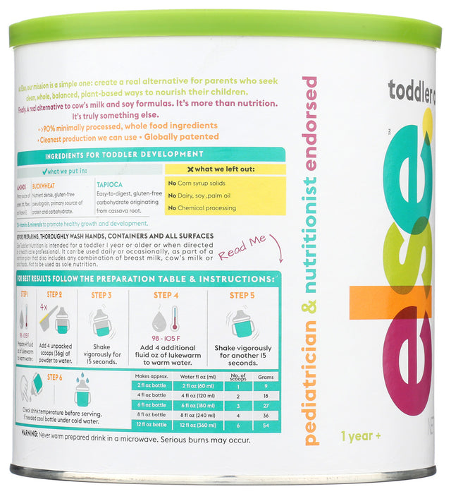 ELSE NUTRITION: Plant Based Complete Nutrition for Toddlers, 22 oz