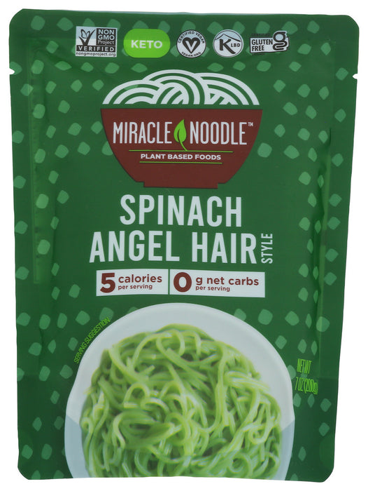 MIRACLE NOODLE: Ready To Eat Spinach Angel Hair, 7 oz