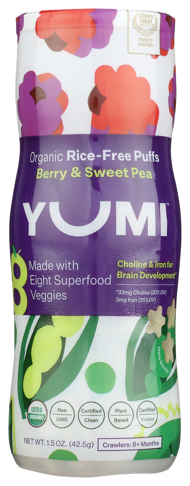 YUMI: Berry Sweet Pea Organic Meltable Puff, 1.5 oz