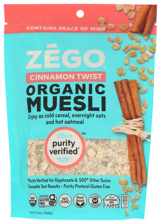 ZEGO: Organic Gluten Free Nut Free Muesli Cinnamon Twist, 13 oz