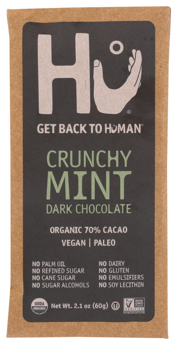 HU: Organic Dark Chocolate Bar Crunchy Mint, 2.1 oz