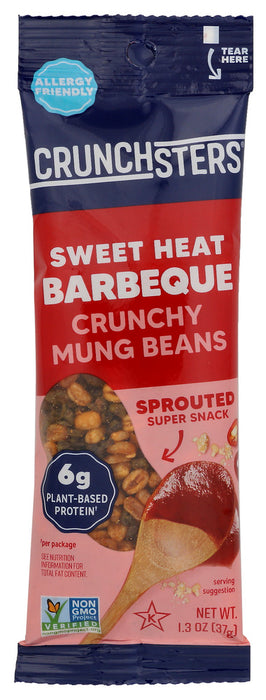 CRUNCHSTERS: Sweet Heat Barbeque Crunchy Mung Beans, 1.3 oz