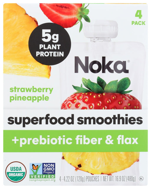 NOKA: Strawberry Pineapple Smoothie 4 Count, 16.9 oz