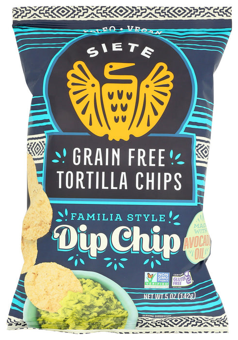 SIETE: Dip Chip Grain Free Tortilla Chips, 5 oz