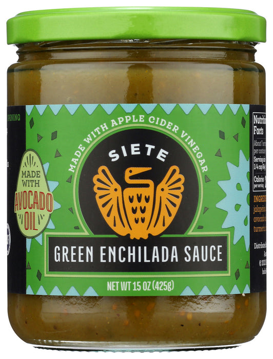 SIETE: Sauce Enchilada Green, 15 oz