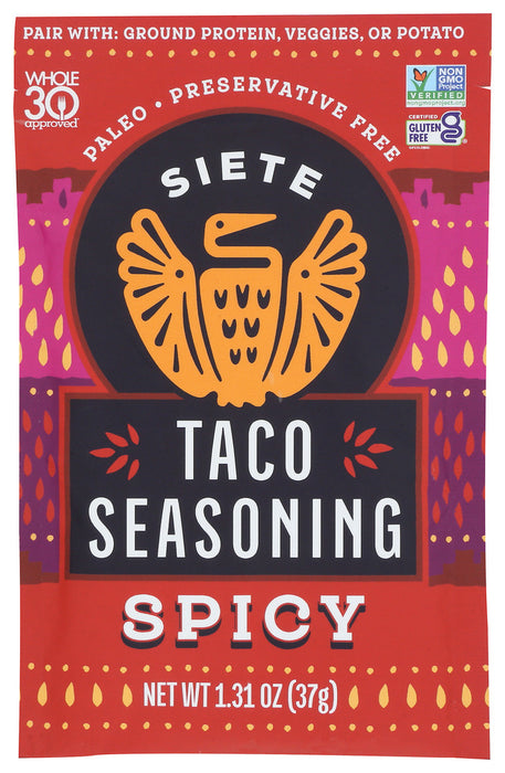 SIETE: Seasoning Taco Spicy, 1.3 oz