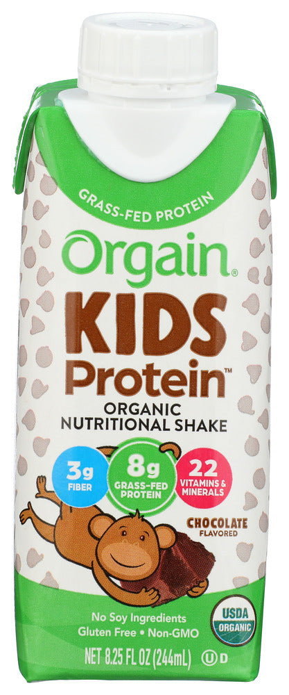 Nutrition that tastes like the ooey gooey awesomeness of chocolate cake, it's the Chocolate Flavored Kids Organic Plant Protein Organic Nutrition Shake. Perfect for busy mornings, after-school snacks, or on-the-go adventures, this plant-based shake brings the smooth, rich taste of chocolate that kids love.
Each serving contains 8g of plant protein and 23 essential vitamins &amp; minerals, making it the perfect BFF for all their mischievous adventures. Cheers to a shake that takes the cake.