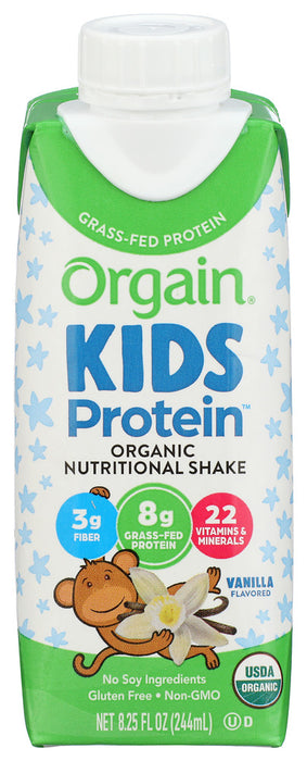 Complete nutrition for picky eaters.
When they want ice cream, but you want to give them something nutritious, reach for a Vanilla flavored Orgain Kids Protein Organic Nutrition Shake. With 8g* of organic, grass-fed protein, 22 vitamins &amp; minerals, it tastes like vanilla ice cream, but with complete nutrition to keep ˜em growing. Win win.