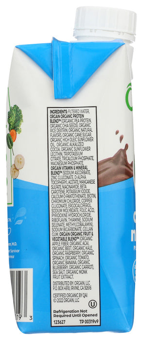 ORGAIN: Organic Vegan Nutritional Shake Smooth Chocolate, 11 oz