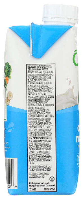 ORGAIN: Vegan Organic Nutrition Shake Vanilla Bean, 11 fo