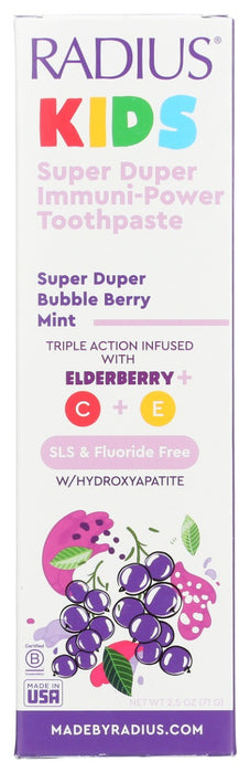 RADIUS: Super Duper Immune Support Toothpaste in Bubble Berry Mint, 2.5 oz