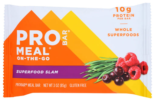 Superfood Slam is a nutritional powerhouse. Our organic acai berries, pure raspberries, dark chocolate and greens are blended together with PROBAR's 10 signature ingredients for a bar that is good for you and tastes SUPER in every bite.