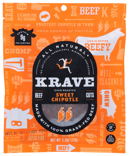 Made from chipotle, this jerky brings together a sensation of moderate heat and a hint of honey to create the perfect balance of sweet and tangy. Tender slices of beef are marinated and then baked, resulting in an extraordinarily moist, soft and chewable jerky. Ol&eacute;!