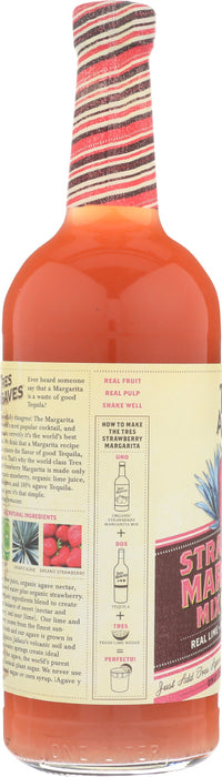 TRES AGAVES: Organic Strawberry Margarita Mix, 33.8 fo