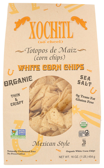 Fresh, Thin and Crispy!
Our USDA Certified Organic White Corn Chips are oven-baked and quick fried to be extra crisp. These chips are the lightest, thin and crispy corn chip on the market.