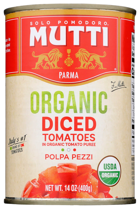 MUTTI: Tomatoes Diced Org, 14 oz