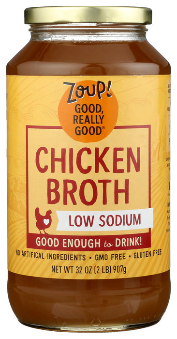 ZOUP GOOD REALLY: Low Sodium Chicken Broth, 31 oz