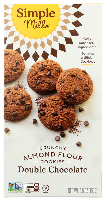 SIMPLE MILLS: Crunchy Double Chocolate Cookies, 5.5 oz