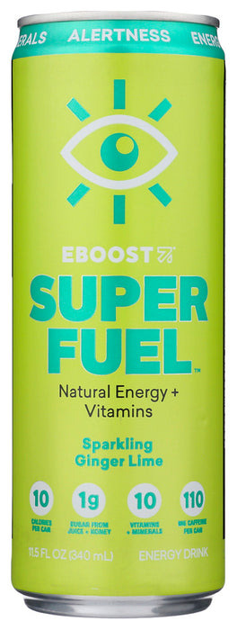 EBOOST: Super Fuel Natural Energy Plus Vitamins Ginger Lime, 12 oz - No Brand For Less 