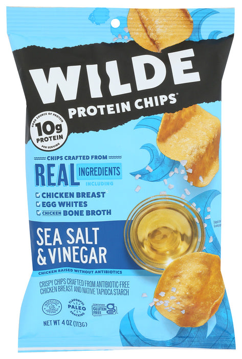 WILDE SNACKS: Sea Salt and Vinegar Chip, 4 oz