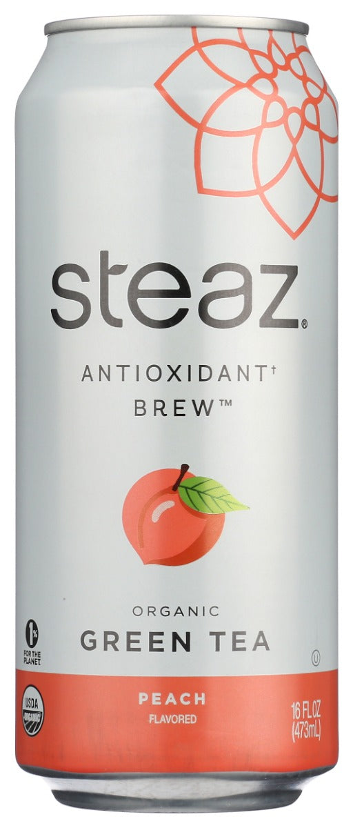 Brewed Green tea with a sun-ripened peach flavor, sweetened with organic, fair trade cane sugar, and combined with acerola superfruit for a delicious antioxidant brew. Contains 65mg of natural caffeine.