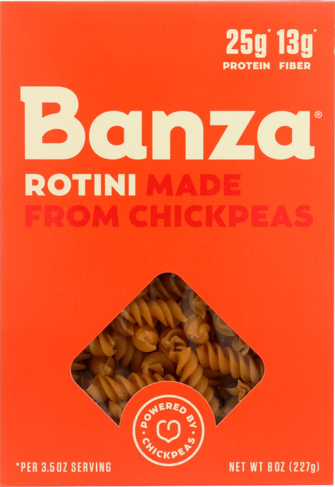 Chickpeas make delicious pasta! That's why we used them to create Banza. We took a household favorite and made it even better, turning the pasta you love into the pasta that loves you back.
With 2x the protein, 4x the fiber, and nearly half the net carbs, you can make every night pasta night!