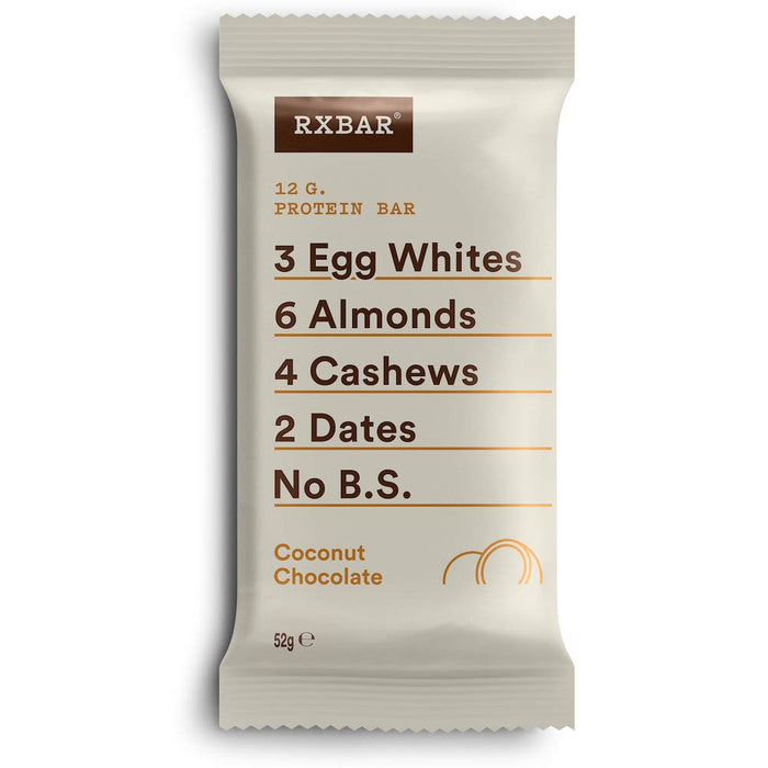 We never stop improving, so we took the original RXBAR and made it even better. Striking the perfect balance between coconut and the purest form of chocolate, take this pocket-sized protein bar with you to the gym, to the office or anywhere you go. Coconut Chocolate remains one of our personal favorites.