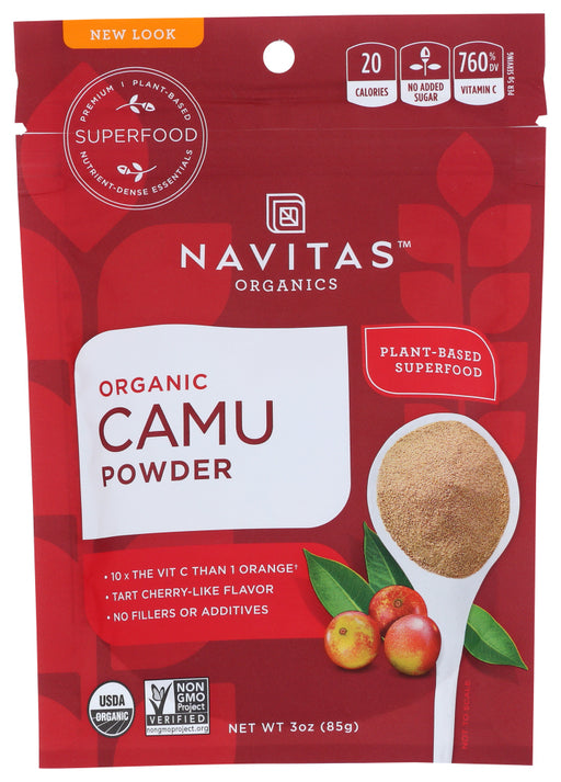 
Navitas Organics Camu Powder is carefully ground whole camu berries, offering the most powerful vitamin C nature provides.
Camu Camu is a Peruvian berry famous for its immune-boosting benefits. Mix Navitas Organics Camu Powder into your juices, smoothies or oatmeal for a tart berry boost that packs in the vitamin C!
