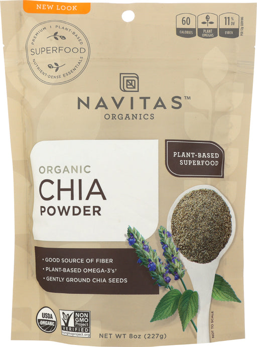 Chia Seed Powder
Enjoyed for centuries by ancient cultures throughout Central America as a food and medicine, the chia seed is an abundant source of omega fats, protein, antioxidants and dietary fiber. Our Chia Powder is made from 100% organic chia seeds. Flavor-neutral chia seeds absorb liquid and form a gel, which helps to support hydration and tame the appetite. Versatile Chia Powder can be used as a flour substitute and to thicken soups and smoothies.