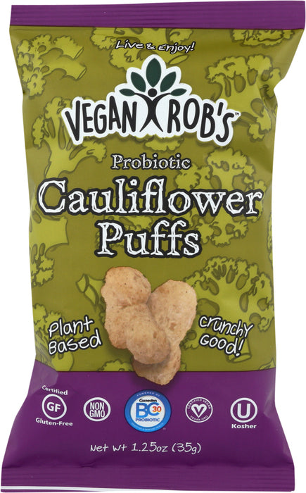 VEGANROBS: Probiotic Cauliflower Puffs, 1.25 oz