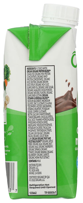 ORGAIN: Organic Nutrition Shake Creamy Chocolate, 11 oz