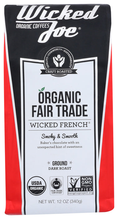 WICKED JOE COFFEE: Organic Fair Trade Wicked French, 12 oz