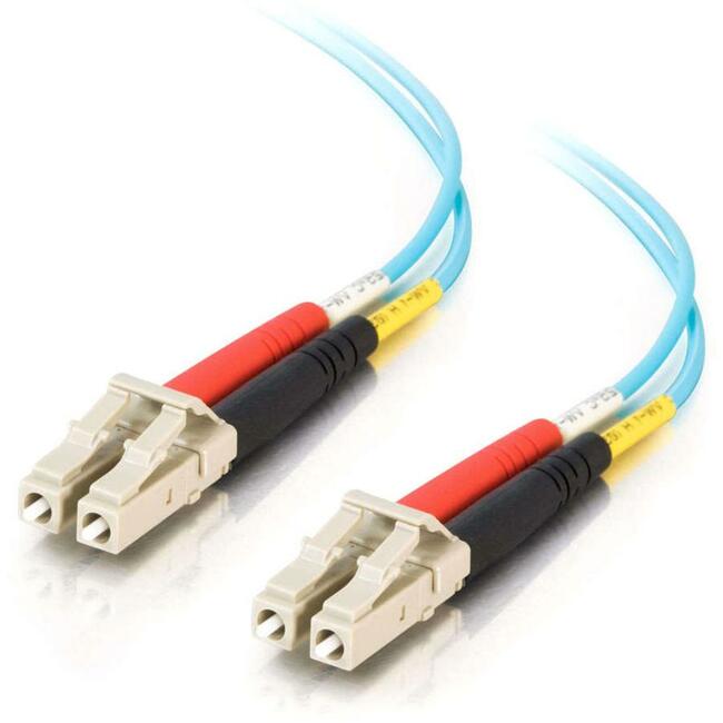 C2G 3m LC-LC 10Gb 50/125 Duplex Multimode OM3 Fiber Cable - Aqua - 10ft