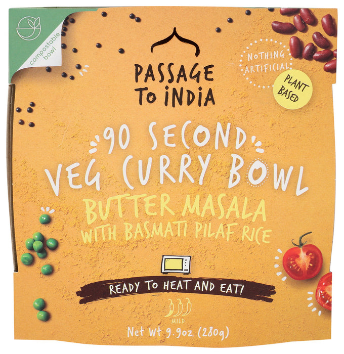 PASSAGE FOODS: Butter Masala Veg Curry Bowl, 9.87 oz