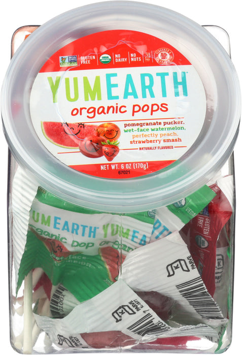 YUMMY EARTH: Organic Lollipops Personal Bin Fruit Flavors, 6 oz